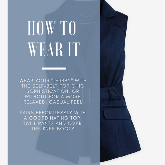 NWT WH|BM Linen Blend “Dobby” Vest, Size 14 - Picture 7 of 8